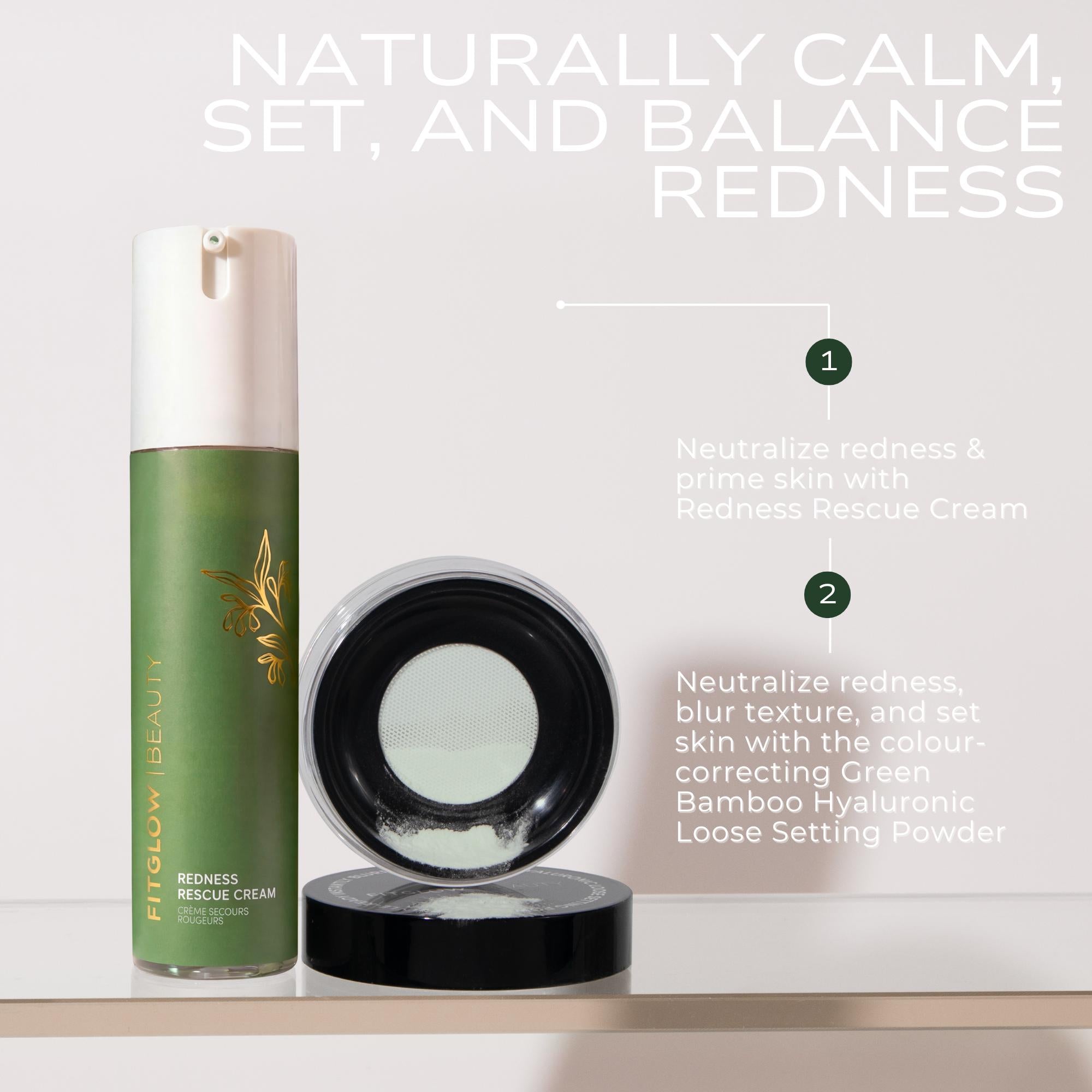 Redness Rescue Cream + Green Loose Setting Powder Duo